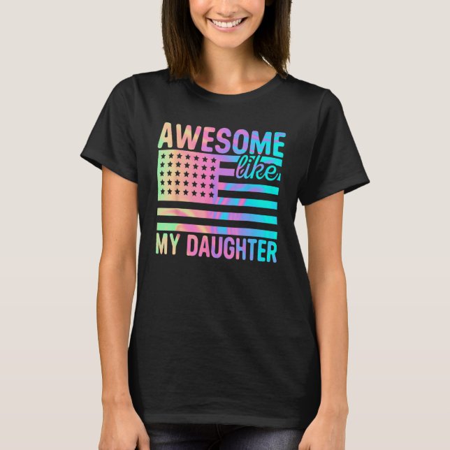 T-shirt Awesome Like My Daughter Retro Men Dad  Fathers 1 (Devant)
