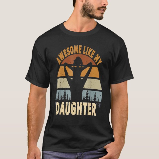 T-shirt Awesome Like My Daughter Retro Men Dad Fathers 9 (Devant)