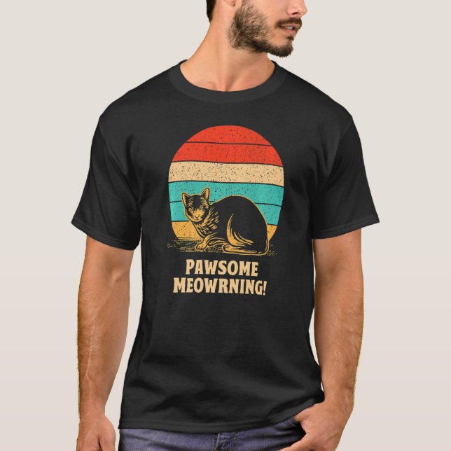 T-shirt Awesome Meowning Chat Positivité Kitten Positif (Devant)