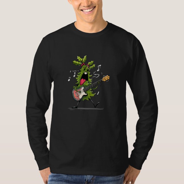 T-shirt Awesome Mistletoe Graphic for Rocking Guitar Lover (Devant)