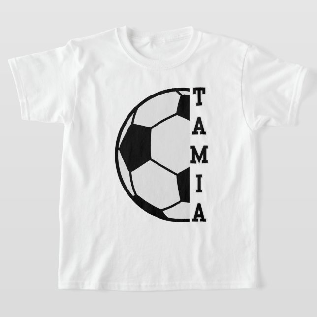 T-shirt Awesome Nom Personnalisé Soccer Ball Sports Enfant (Poser)