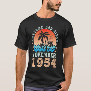 T-shirt Awesome Papa depuis Novembre 1954 Joyeux Anniversa