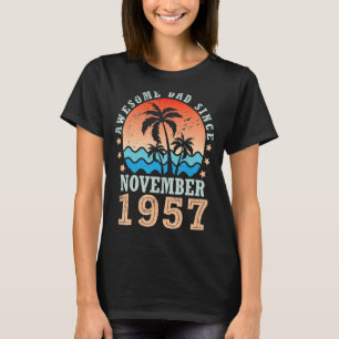 T-shirt Awesome Papa depuis Novembre 1957 Joyeux Anniversa