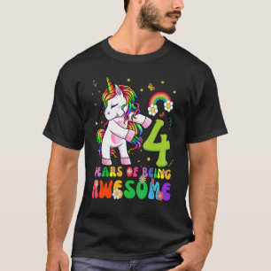 T-shirt Awesome Princesse Unicorn Anniversaire 4 ans fille