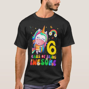 T-shirt Awesome Princesse Unicorn Anniversaire 6 ans Fille