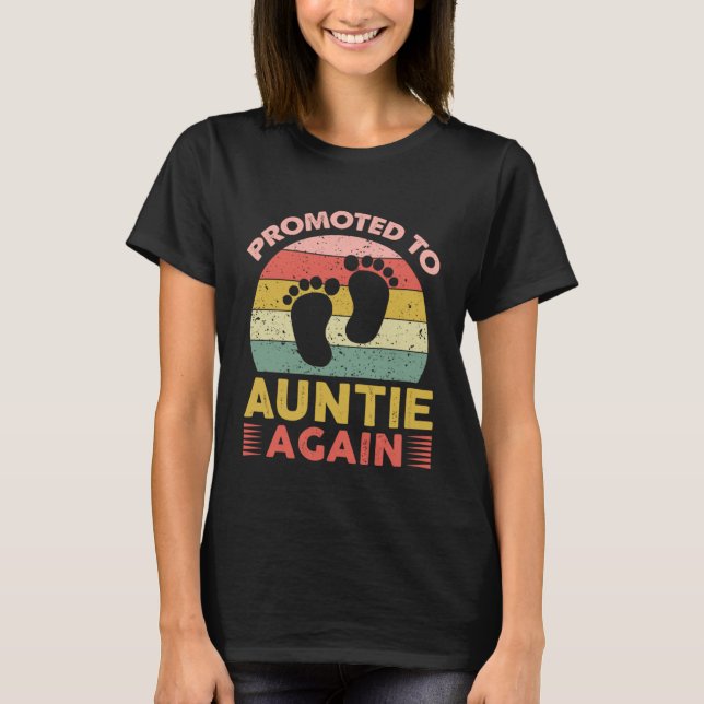 T-shirt Awesome Promoted To Auntie Again  Aunt Again (Devant)