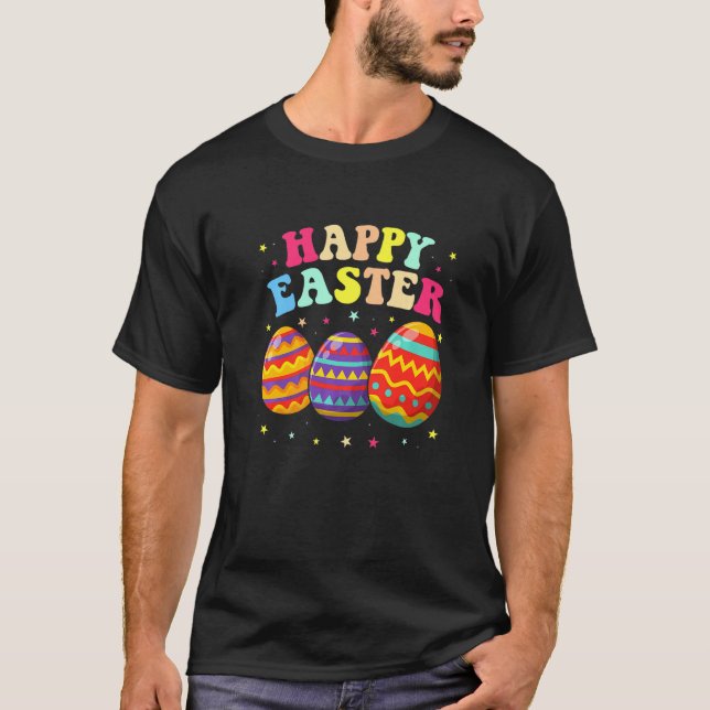 T-shirt Awesome  Rabbit Eggs Cute Happy Easter Day Eggs Fa (Devant)