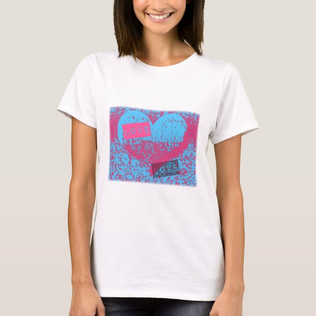 T-shirt Awesome Retro Colors Aimer Coeur Design (Devant)