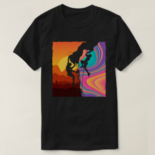 T-shirt Awesome Retro Wall Climber Rock Mountain Escalade 