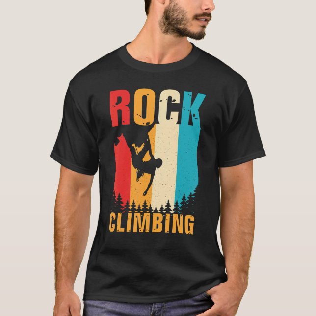 T-shirt Awesome Rock Escalade Retro Mountain Climber Hiker (Devant)