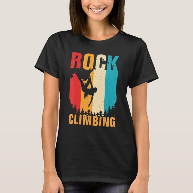 T-shirt Awesome Rock Escalade Retro Mountain Climber Hiker (Devant)