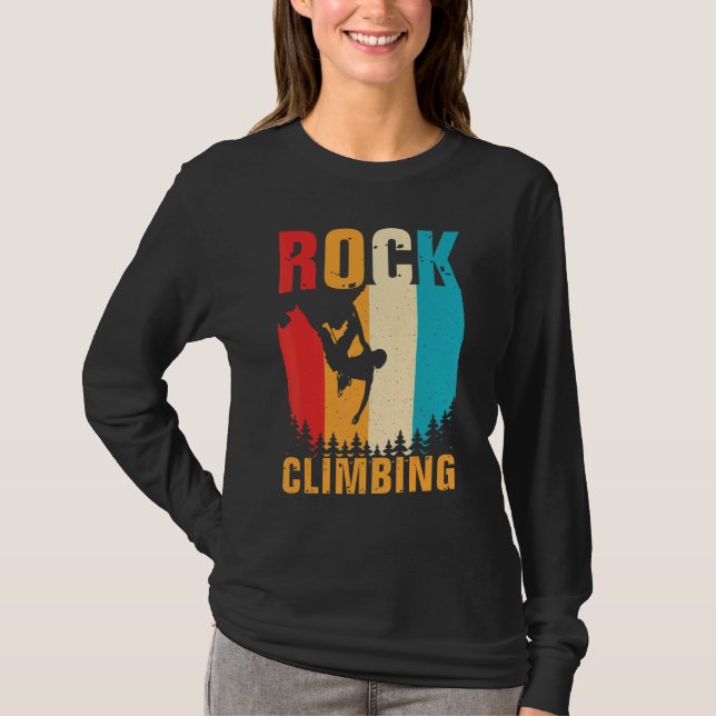 T-shirt Awesome Rock Escalade Retro Mountain Climber Hiker (Devant)