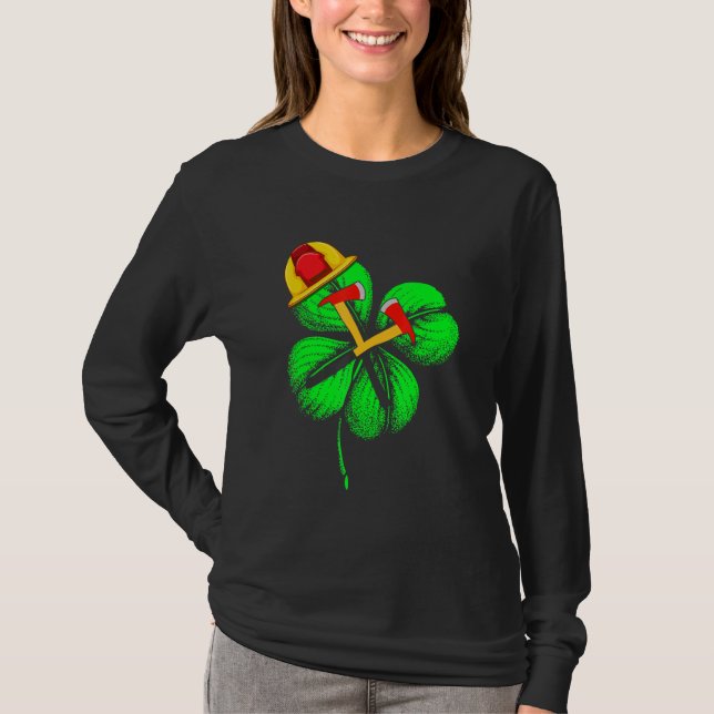 T-shirt Awesome Saint Patrick S Day Pompier Shamrock H (Devant)