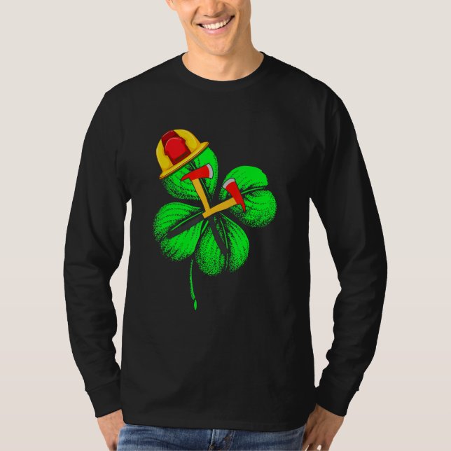 T-shirt Awesome Saint Patrick S Day Pompier Shamrock H (Devant)