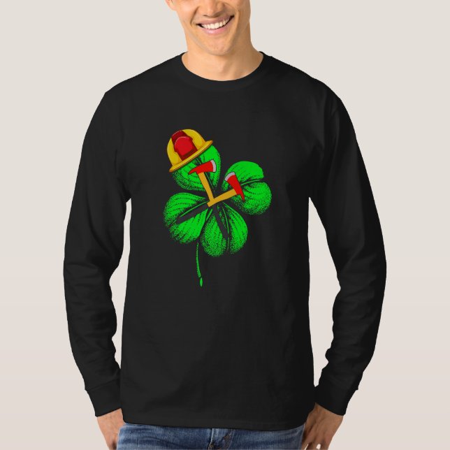 T-shirt Awesome Saint Patrick S Day Pompier Shamrock H (Devant)