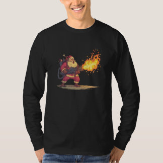 T-shirt Awesome Santa Claus with Flamethrower Costume