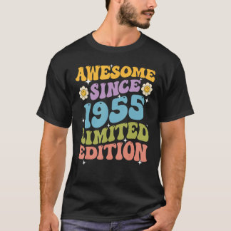 T-shirt Awesome Since 1955 Retro Groovy Shirt Gifts For Wo