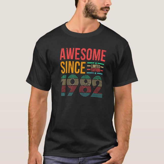T-shirt Awesome Since 1982  Vintage (Devant)