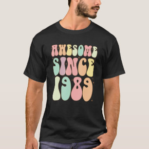T-shirt Awesome Since 1989 Birthday 33 Years Old Women M