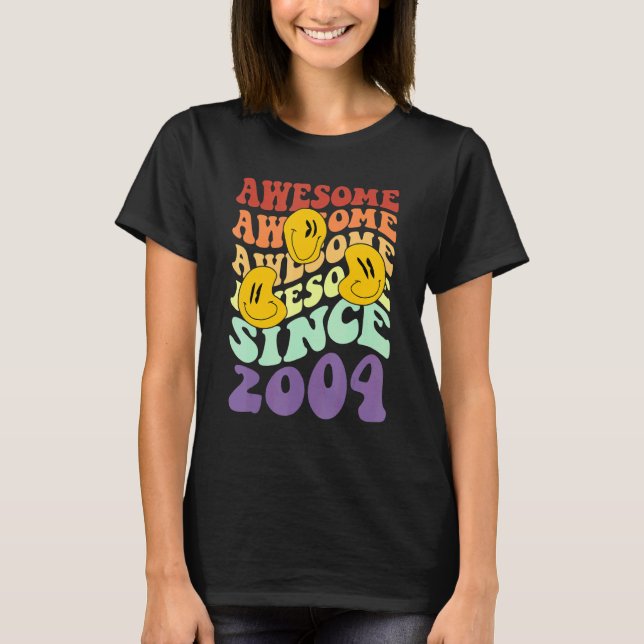 T-shirt awesome since 2004 level 18 Birthday (Devant)