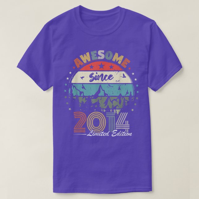 T-shirt Awesome Since 2014 8th Birthday Boy Girl 8 Years  (Design devant)