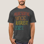 T-shirt Awesome Since Août 2021 1st Birthday Retro 1 Yea<br><div class="desc">Awesome Since août 2021 1st Birthday Retro 1 Years Old .</div>