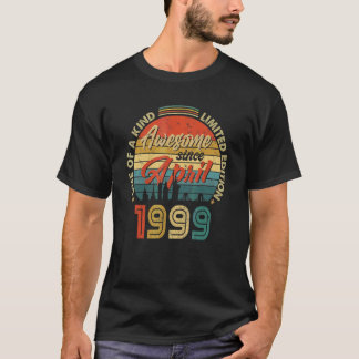 T-shirt Awesome Since avril 1999 Vintage 23th Birthday 1
