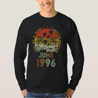 T-shirt Awesome Since June 1996 26 Years Old 26th Birthday