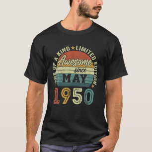 T-shirt Awesome Since May 1950 72 Years Old 72Th Birthday