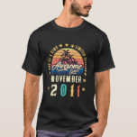 T-shirt Awesome Since November 2011 Vintage 10Th Birthday<br><div class="desc">So do you like what see? Go ahead and make your friends jealous with this Awesome Since November 2011 Vintage 10th Birthday graphic tee. Perfect for any occasion. Grab this for your sweetheart, husband, wife, boyfriend, girlfriend, family, friends, or someone special.Complete collection of party accessories for him / her (bandana,...</div>
