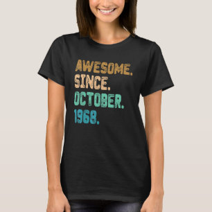 T-shirt Awesome Since October 1968 Vintage 54th Birthday