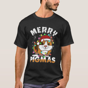 T-shirt Awessee Guinéen Cochon Santa Hat Light Noël PJ Me