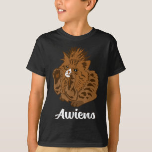 T-shirt Awiens Mème Chat Pour Hommes Femmes Filles Enfants