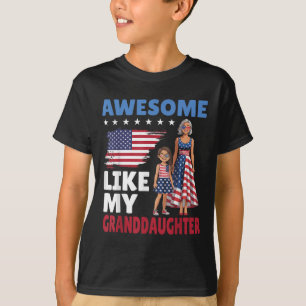 T-shirt Awome Comme Ma Petite-Fille Patriotique Américain
