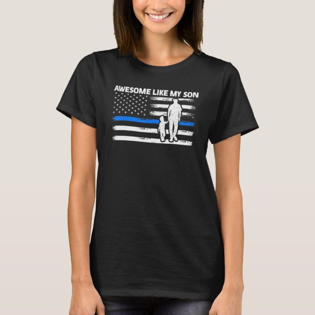 T-shirt Awome Comme Mon Fils Cops Police 1 (Devant)