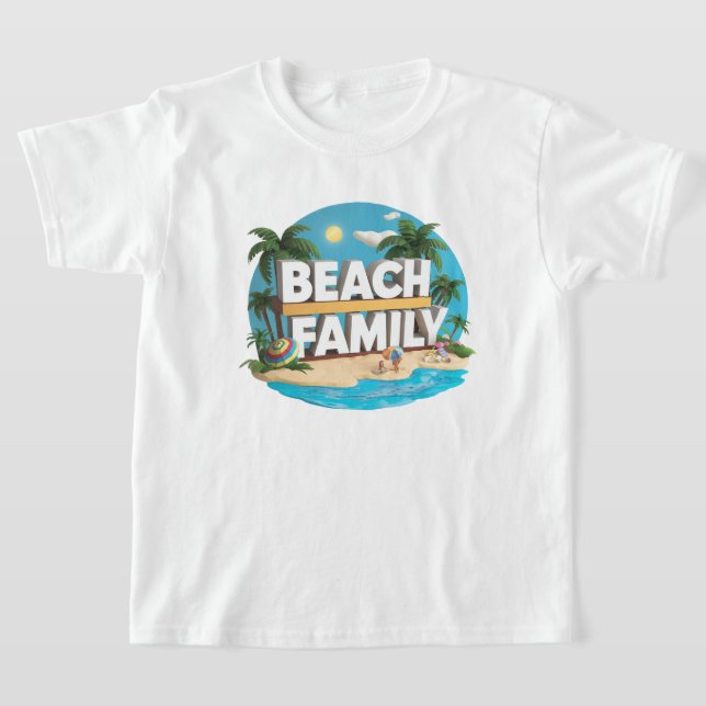 T-shirt Awsome Colorée Plage Famille Enfants (Poser)