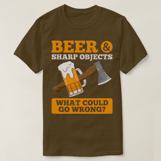 T-shirt Ax Jeter Bière Objets Sharp Bière Boisson Ax T (Design devant)