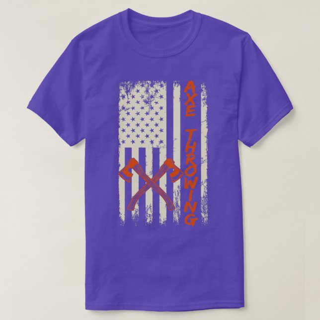 T-shirt Ax lance un drapeau américain lance des haches (Design devant)