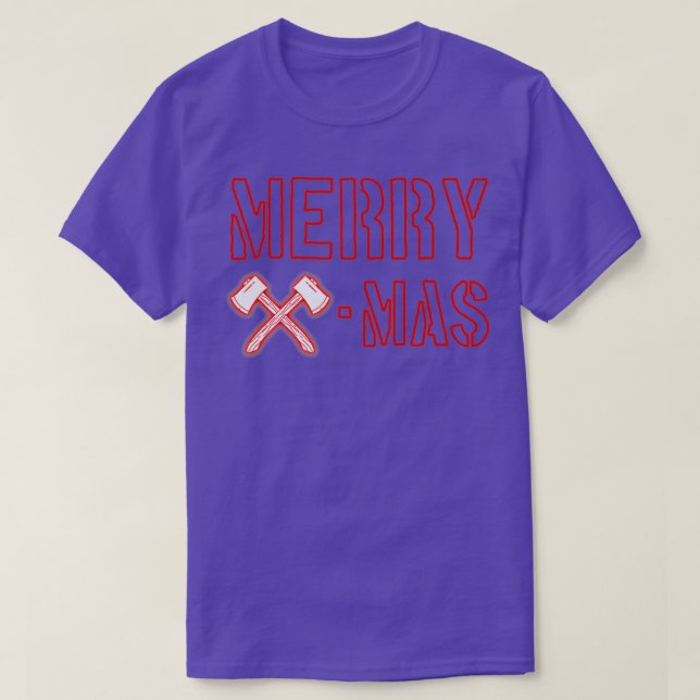 T-shirt Axe Throwing Christmas Gift Merry Christmas (Design devant)