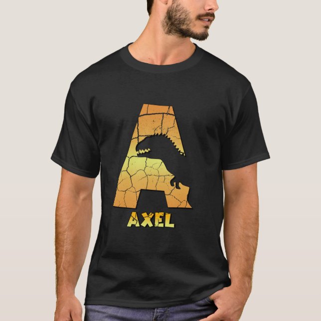 T-shirt Axel personnalisées garçons dinosaure mignon gosse (Devant)