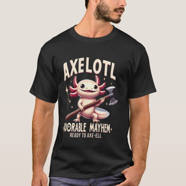 T-shirt Axelotl, Adorable Mayhem Funny Axolotl Animaux Cos (Devant)