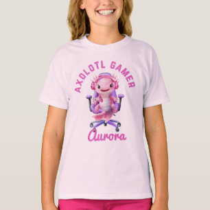 T-shirt Axelotl Cosy Gamer Girl rose mignon nom Axolotl