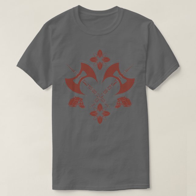 T-shirt axes et crânes (Design devant)