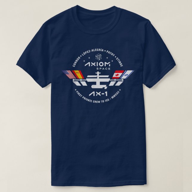 T-shirt AXIOM A1 mission Patch Dragon Falcon ISS Space Lau (Design devant)