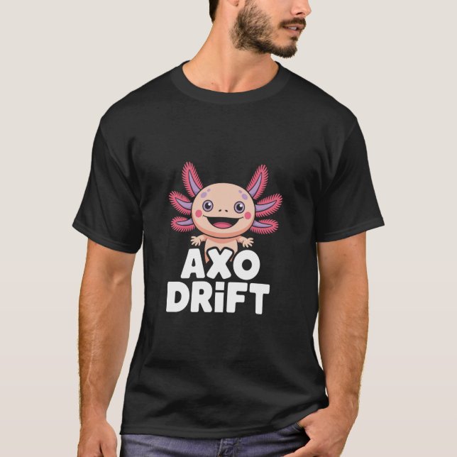 T-shirt AXO Drift Cute Kawaii Axolotl Cartoon Character (Devant)