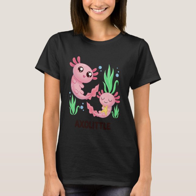 T-shirt Axolittle Cute Axolotl Pun Funny Little Sister Bro (Devant)