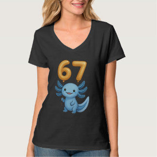 T-shirt Axolotl 67 Meme Six Seven Balloon Funny Gen Alpha 