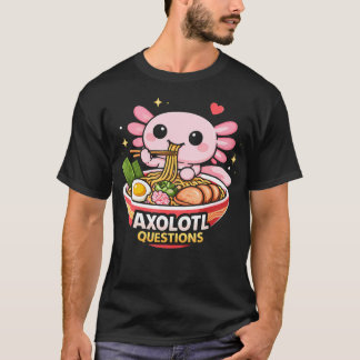 T-shirt Axolotl Adorable Mangeant des Nouilles