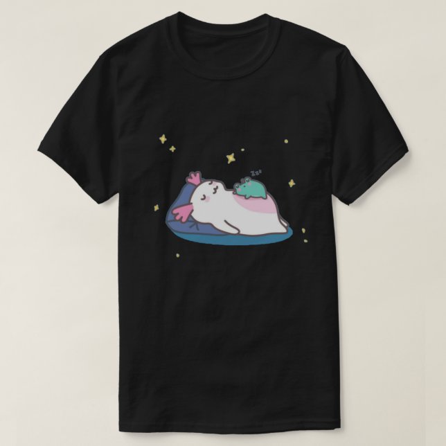 T-shirt Axolotl _amp_ Grenouille bébé dormant (Design devant)