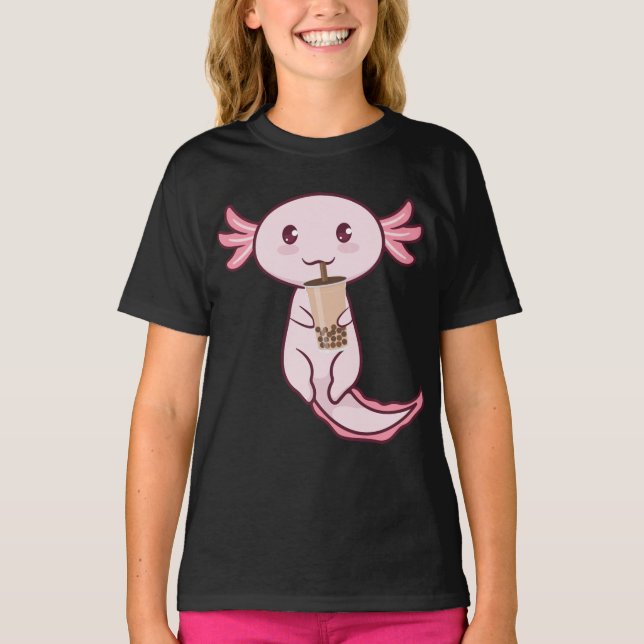 T-shirt Axolotl Apote Apote Animal Axolotl Bubble Thé Kawa (Devant)